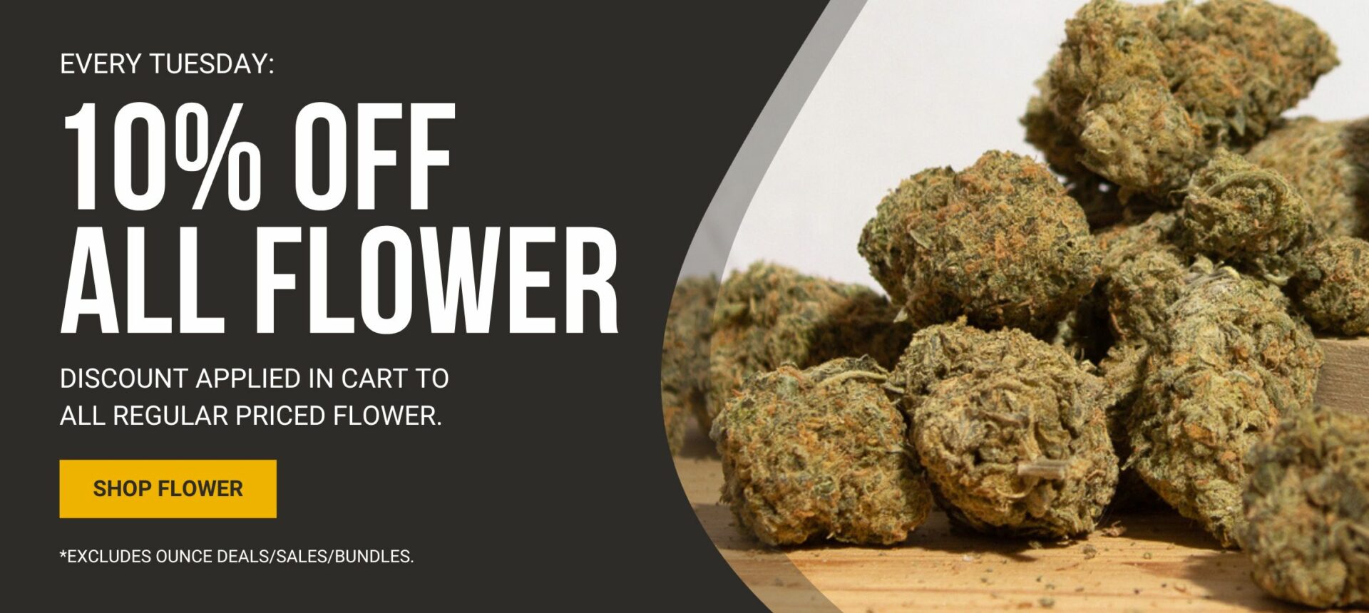 10% off Flower - Every Tuesday Cannalyft Canada - 10% Off All Flower Banner