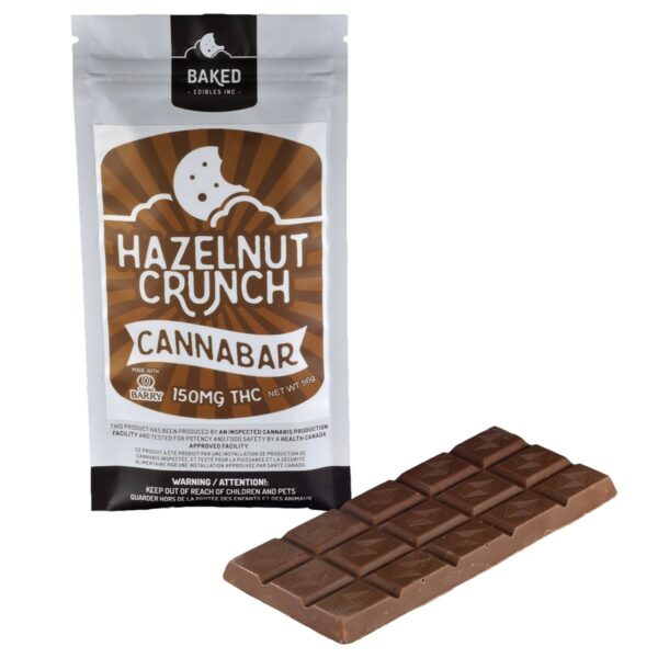 Baked Edibles – Chocolate Bar – Hazelnut Crunch 150mg THC | Cannalyft Canada