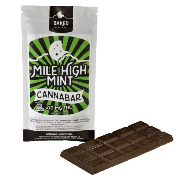 Baked Edibles – Mile High Mint Cannabar 210mg THC | Cannalyft Canada