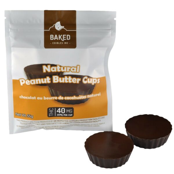 Baked Edibles – Chocolate Mini Peanut Butter Cups 40mg THC | Cannalyft Canada