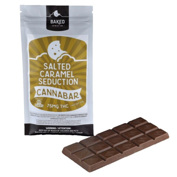 Baked Edibles – Chocolate Bar – Salted Caramel Seduction 75mg THC | Cannalyft Canada