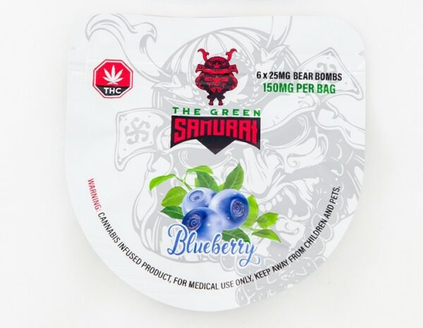 The Green Samurai – Blueberry Gummies – 150mg | Cannalyft Canada