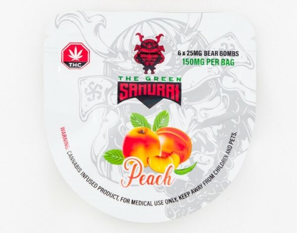 The Green Samurai – Peach Gummies – 150mg | Cannalyft Canada