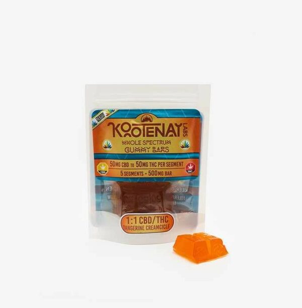 Kootenay Labs – 1:1 Tangerine Creamsicle Gummy – (500mg total) | Cannalyft Canada