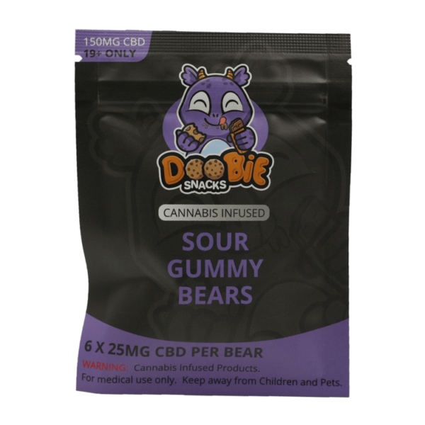 Doobie Snacks – CBD Sour Gummy Bears – 150mg CBD | Cannalyft Canada