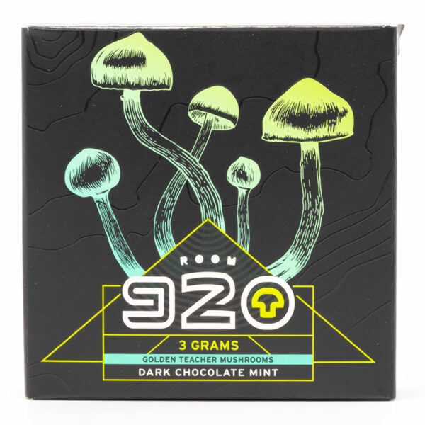 Room 920 – Mushroom Chocolate Bar – Dark Chocolate Mint – 3 grams | Cannalyft Canada