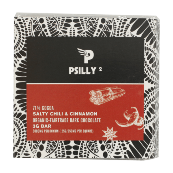 Psilly – Dark Chocolate Bar – Salty Chili & Cinnamon | Cannalyft Canada