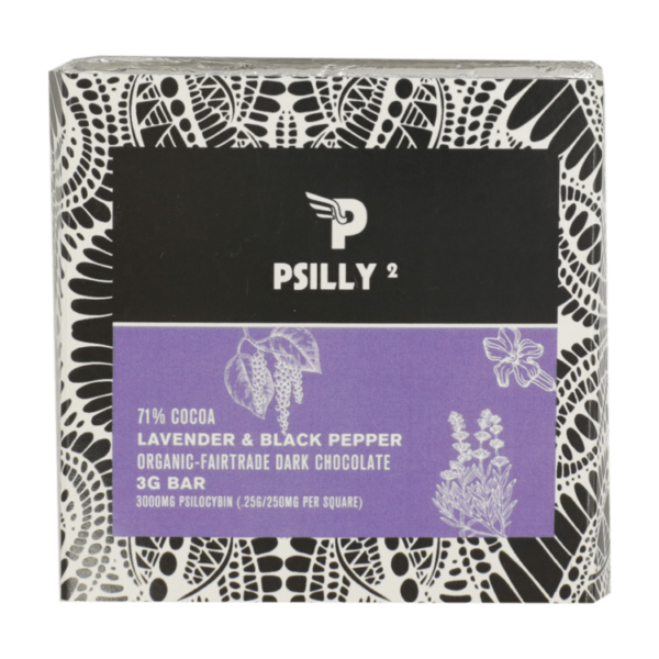 Psilly – Dark Chocolate Bar – Lavender & Black Pepper | Cannalyft Canada