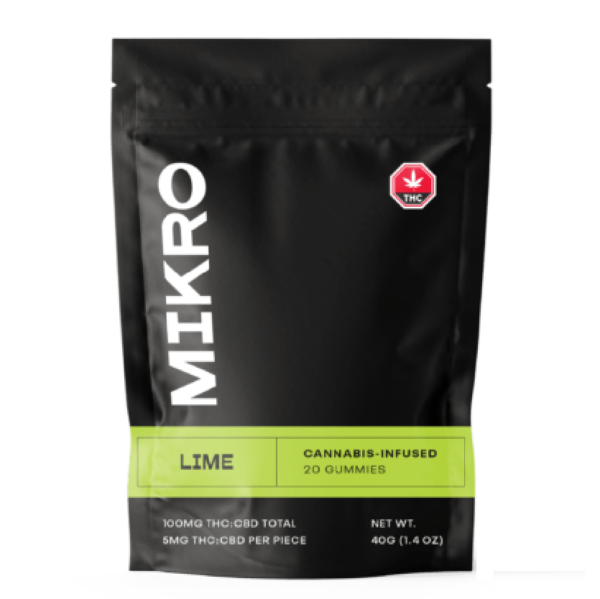 Mikro – 1:1 THC/CBD Gummies – 100mg – Lime | Cannalyft Canada