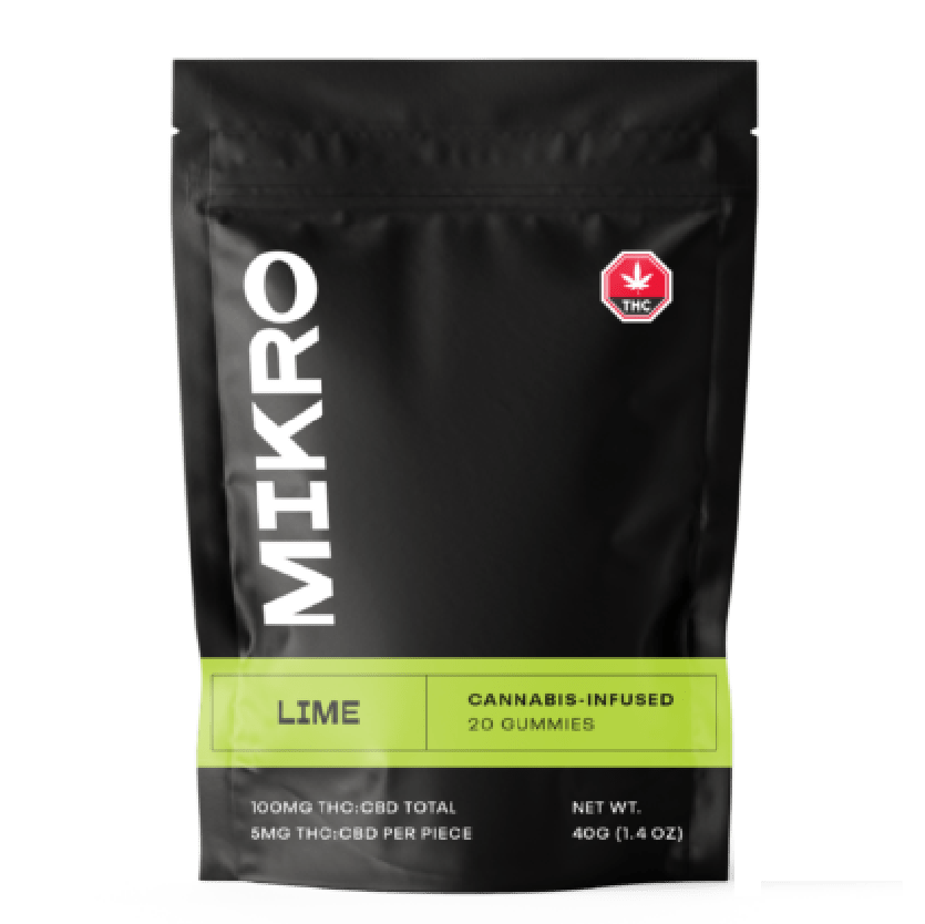 Mikro – 1:1 THC/CBD Gummies – 100mg – Lime | Cannalyft Canada