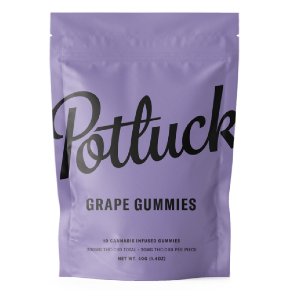 Potluck Extracts – Grape Gummies (1:1) – 100mg THC / 100mg CBD | Cannalyft Canada