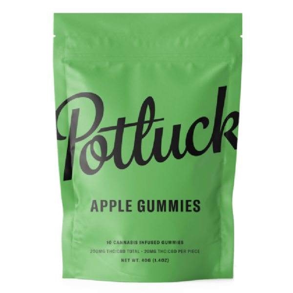 Potluck Extracts – Apple Gummies (1:1) – 100mg THC / 100mg CBD | Cannalyft Canada