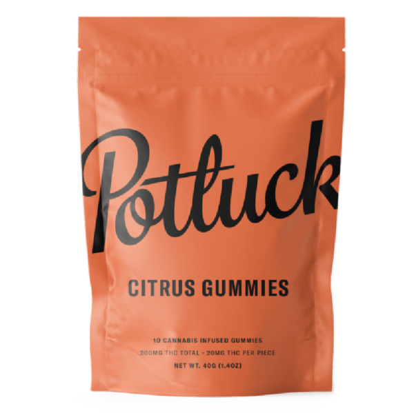 Potluck Extracts – Citrus Gummies – 200mg THC | Cannalyft Canada