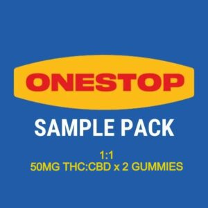 Onestop – Sample Pack – 1:1 – (50mg CBD:THC x 2 Gummies) | Cannalyft Canada